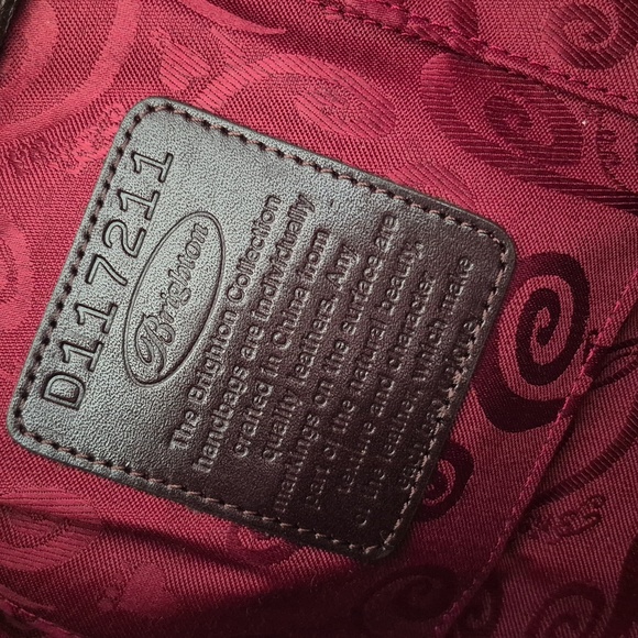 Brighton Brown Suede Drawstring Tote Bag - Picture 3 of 4